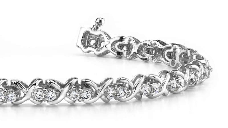 Double X Link Diamond Bracelet