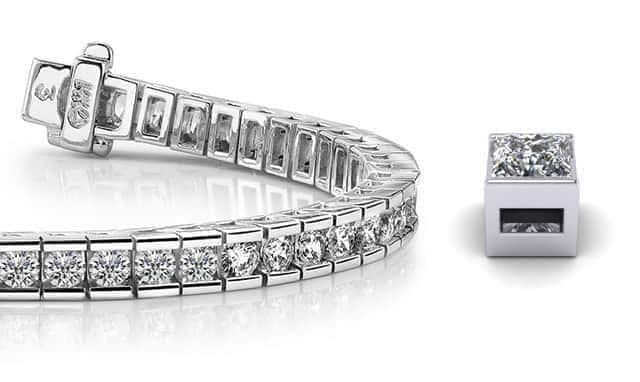 Rectangular Channel Set Diamond Bracelet
