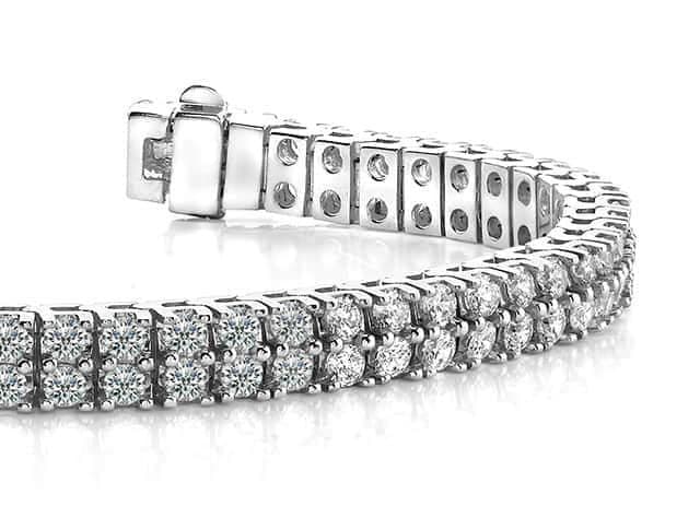 Classic Two Row Diamond Tennis Bracelet