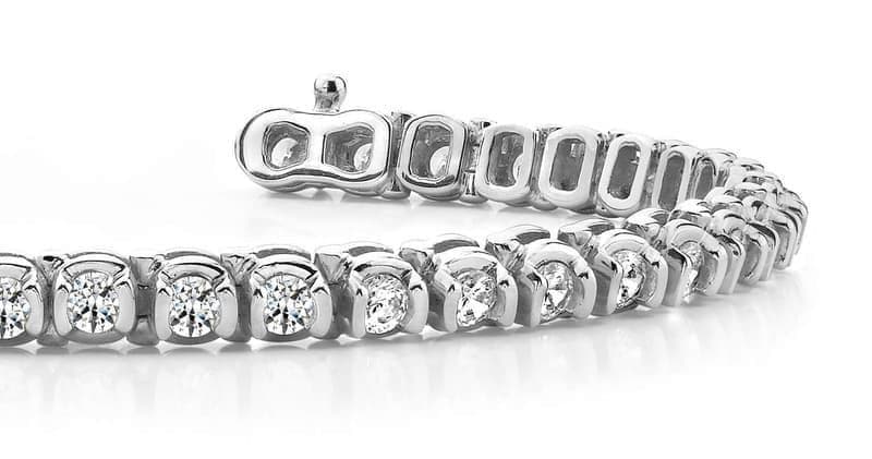 Half Bezel Dancing Circles Diamond Bracelet