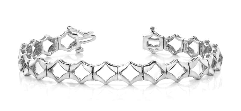 Hollow Diamond Shaped Links Bracelet