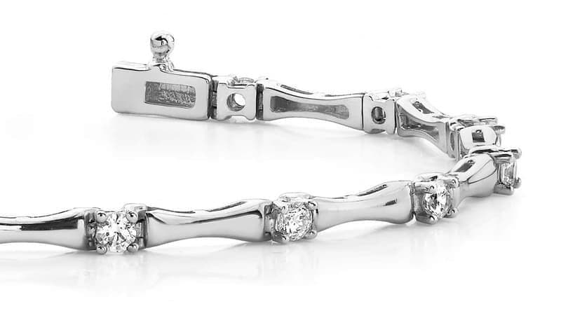 Column Link Prong Set Tennis Bracelet
