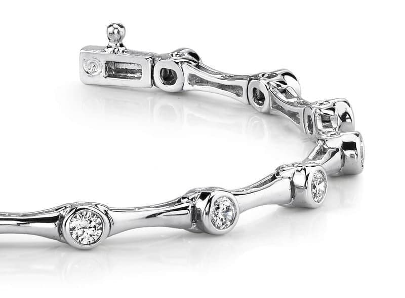 Column Link Bezel Set Tennis Bracelet