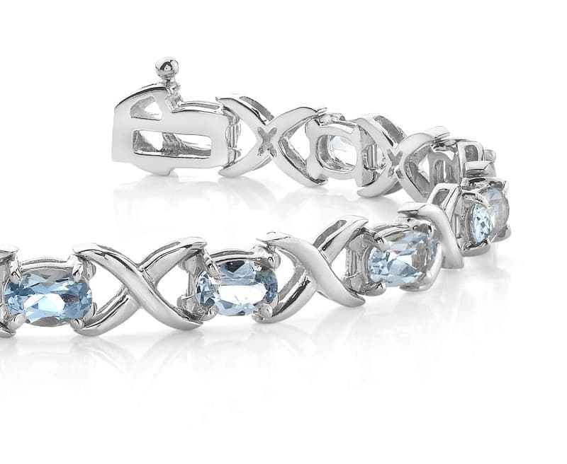 Cross Link Gemstone Bracelet
