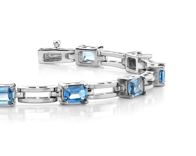 Emerald Cut Color Stone Bracelet