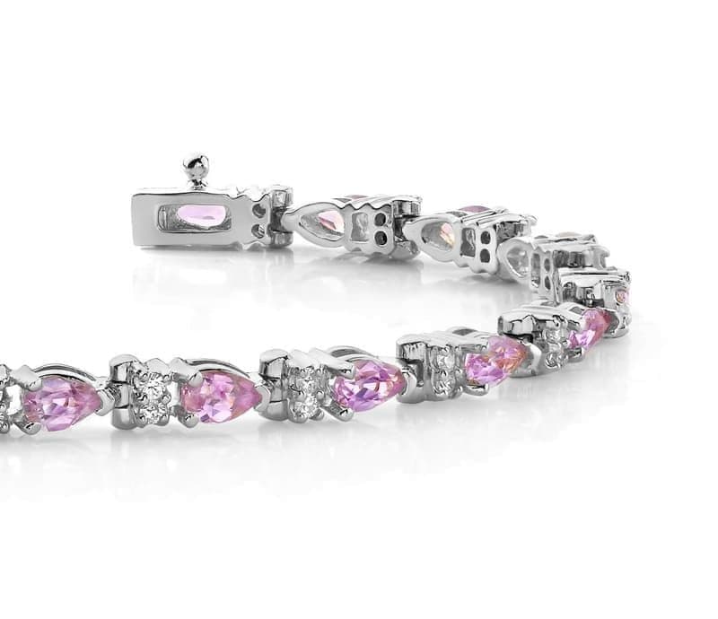 Pear Color Stones and Diamond Bracelet