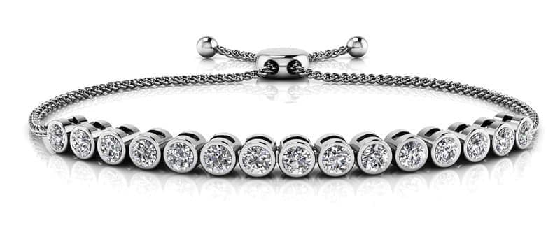 Bezel Set Adjustable Diamond Bracelet