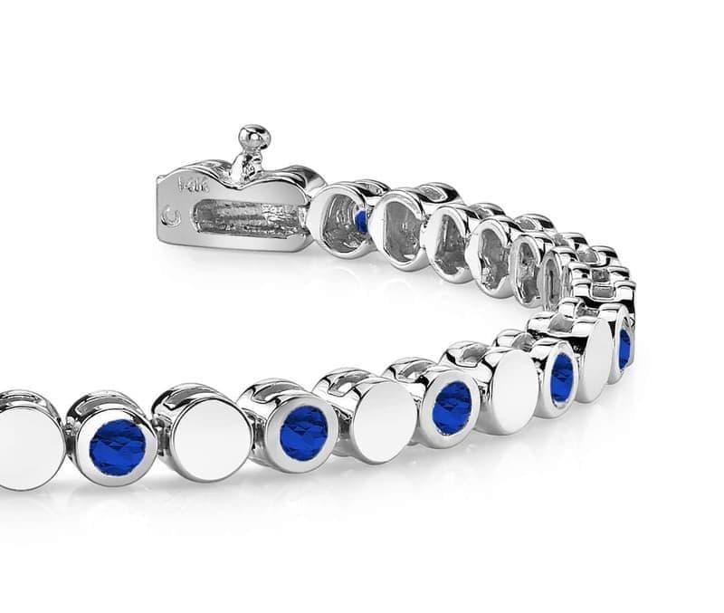 Alternating Circle And Gemstone Bracelet