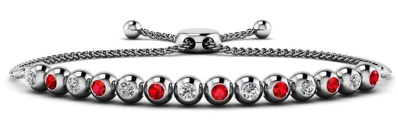 Bolo Bezel Set Gemstone and Diamond Tennis Bracelet
