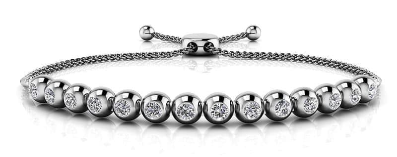 Adjustable Bezel Set Diamond Tennis Bracelet