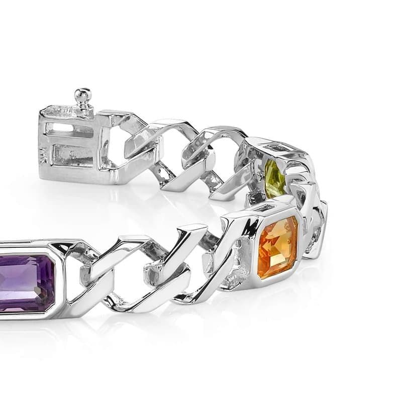 Classic Octagon Shaped Gemstone Bracelet