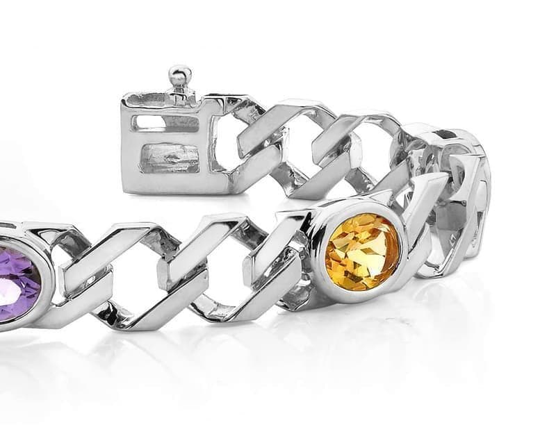 Modern Oval Gemstone Bracelet