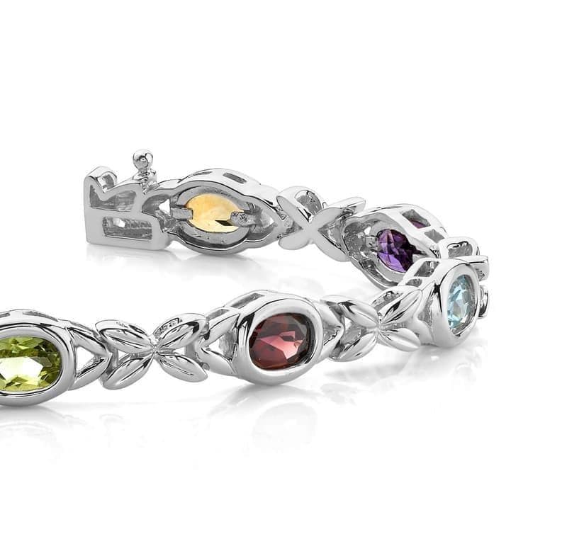 Faceted Flower Gemstone Bracelet