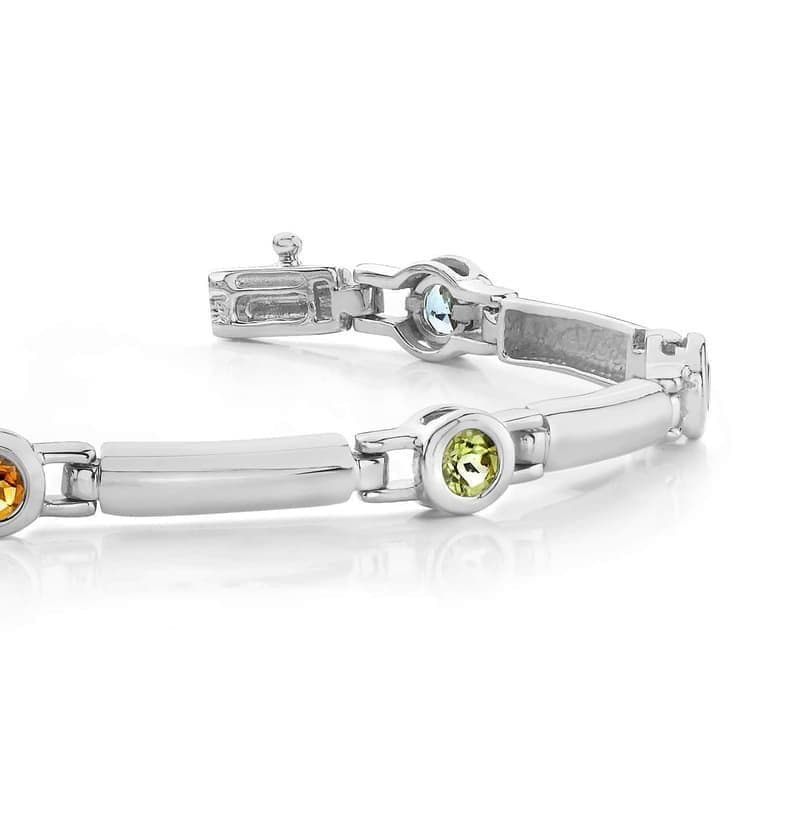 Slightly Curved Gemstone Bracelet