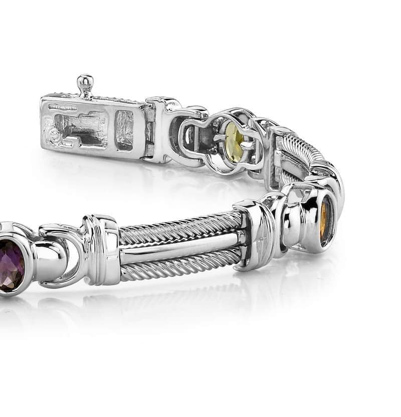 Gemstone Cable Link Bracelet