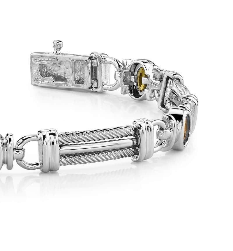 Open Cable Link Gemstone Bracelet