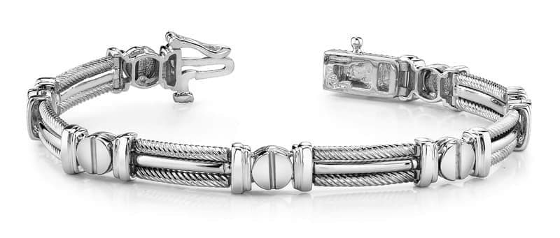 Screw Shape Link Mens Cable Bracelet