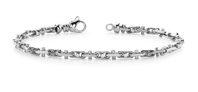 Two Tone Cross & Buckle Link Bracelet