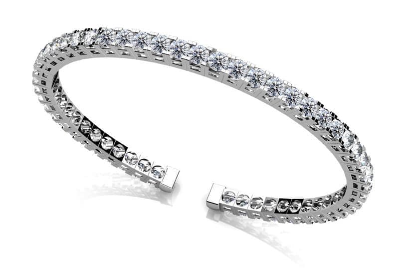 Classic Four Prong Flexible Diamond Bangle