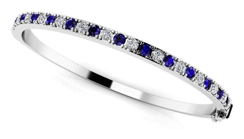 Elegance Diamond and Gemstone Bangle Bracelet