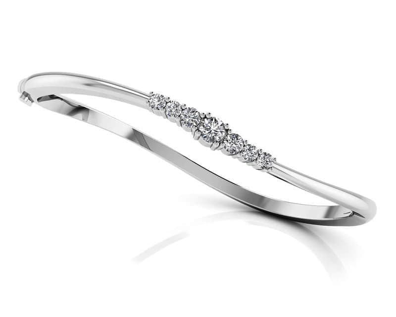 Stylish Seven Stone Diamond Bangle