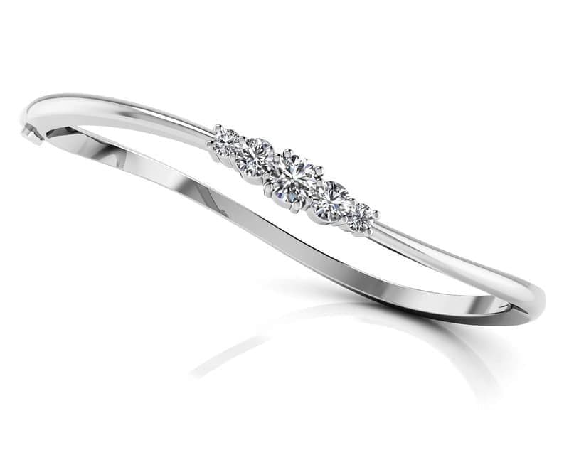 Fancy Five Curved Diamond Bangle