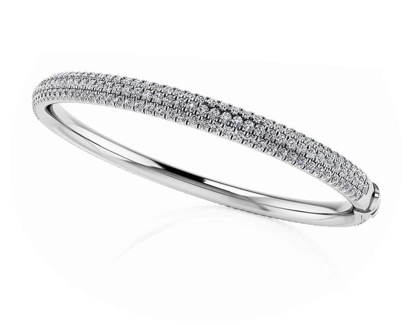 Triple Row Diamond Bangle