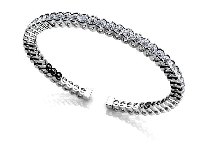Half Bezel Set Flexible Diamond Bangle