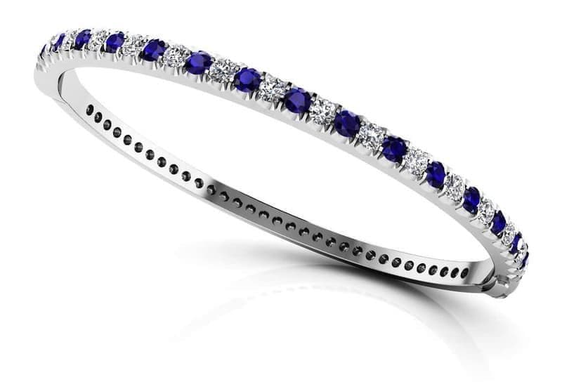 Intrigue Diamond and Gemstone Bangle Bracelet