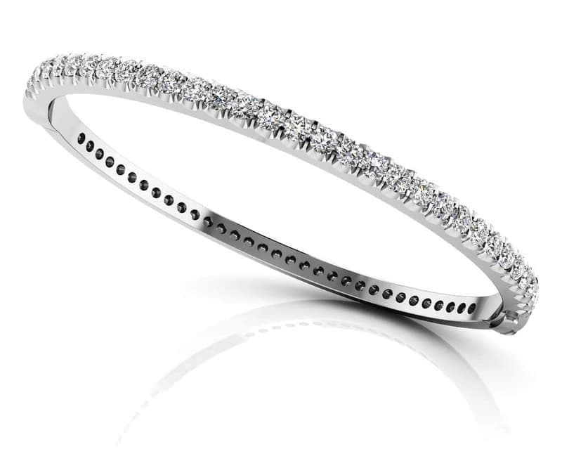 Shared Prong Oval Diamond Bangle