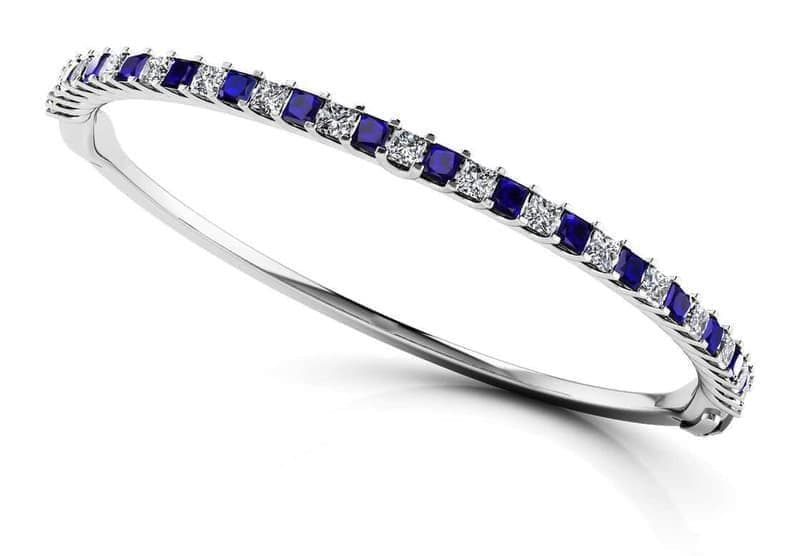 Splendor Diamond and Gemstone Bangle Bracelet