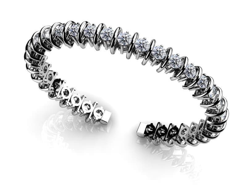 Two Prong Flexible Diamond Bangle