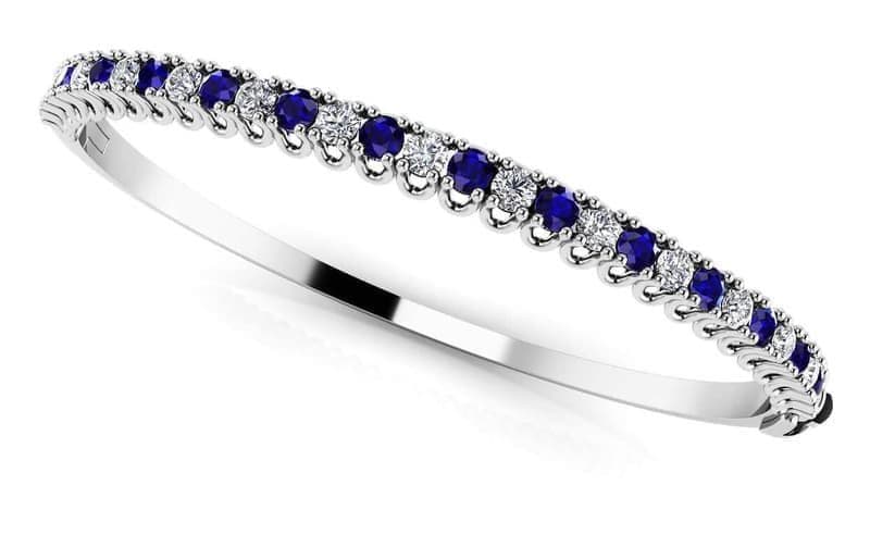 Captivating Diamond and Gemstone Bangle Bracelet