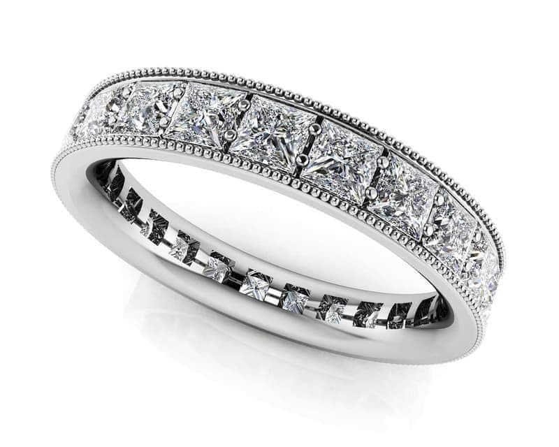 PRINCESS-MILLGRAIN PRONG SETTING