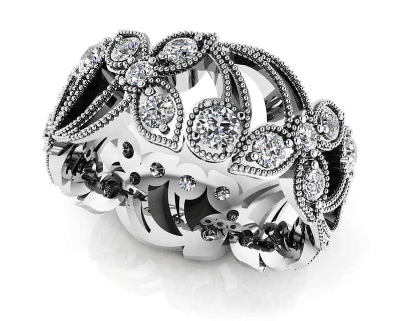 FLOWER DESIGN ETERNITY RING