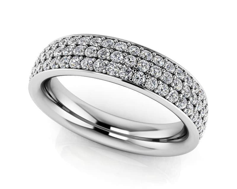 3 ROWS DIAMOND ETERNITY RING