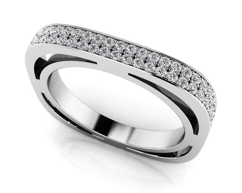 DOUBLE ROW SQUARE ETERNITY RING