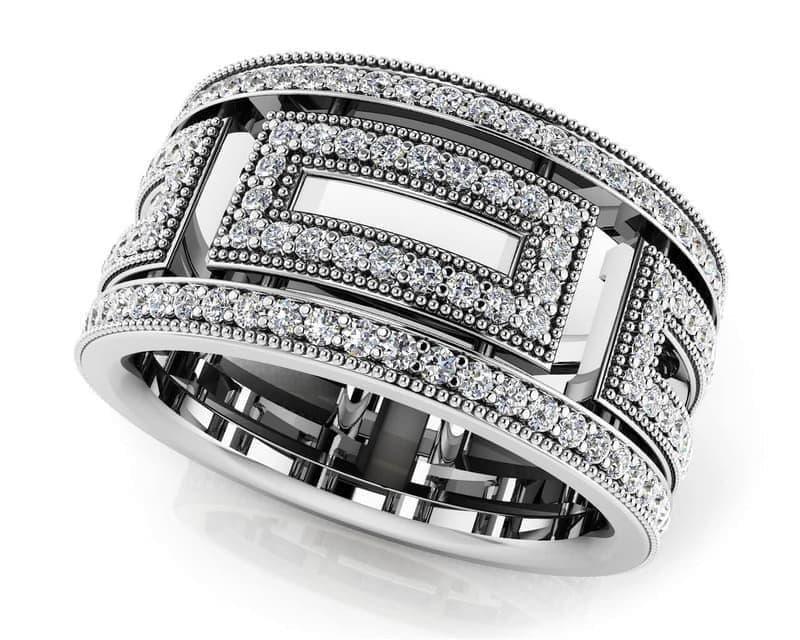 Glamorous Milgrain Eternity Ring