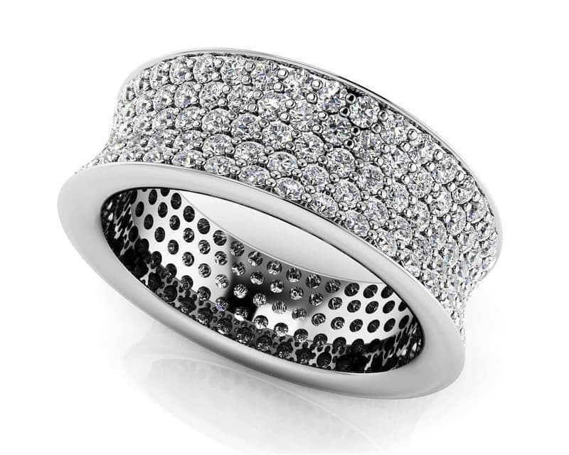 5 ROW CONCAVE ETERNITY RING