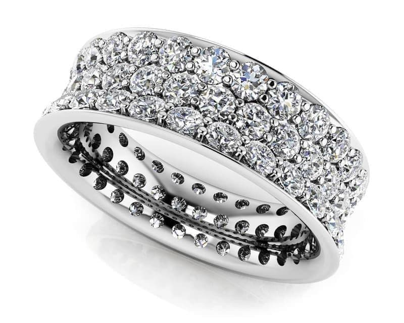 CONCAVE 3 ROW DIAMOND ETERNITY RING