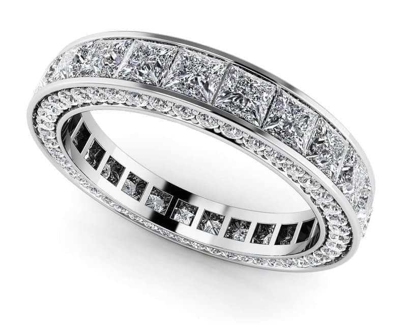 PRINCESS AND ROUND ETERNITY RING