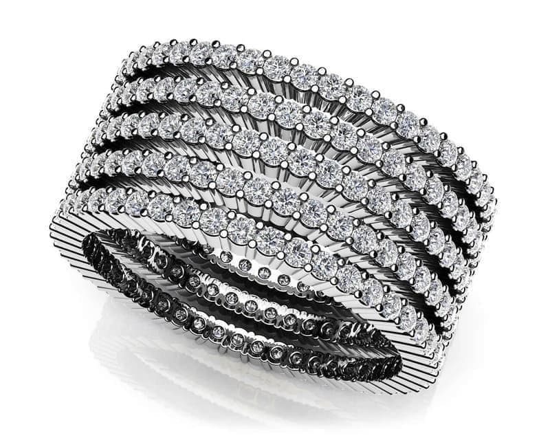 FIVE STACKED ETERNITY RING