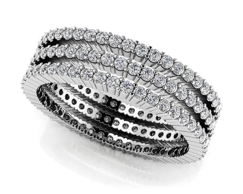 THREE STACKED ETERNITY RING