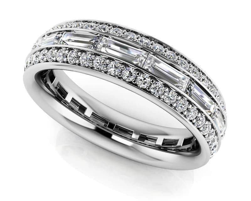 ROUNDS AND BAGUETTES DIAMOND ETERNITY RING