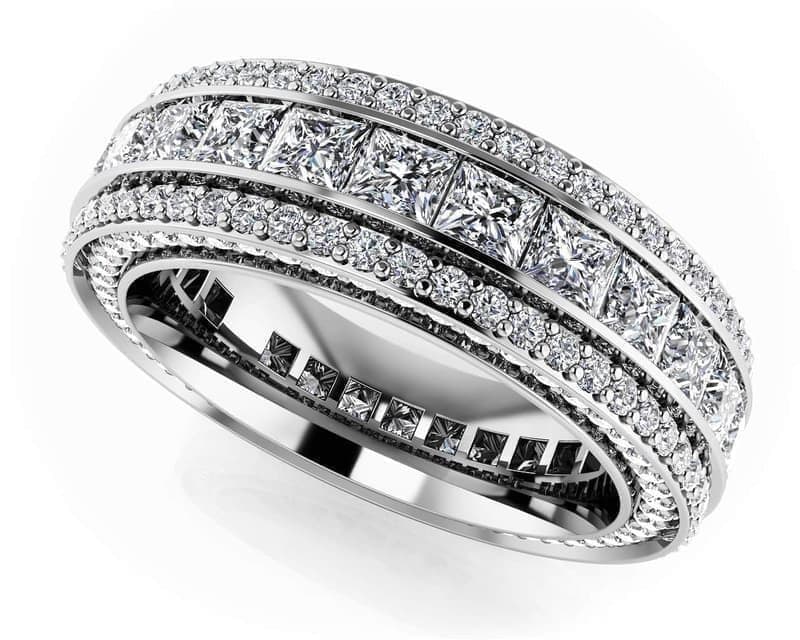 Luxury Princess and Round Eternity Ring