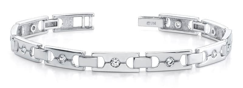 Diamond and Buckle Men's Bracelet