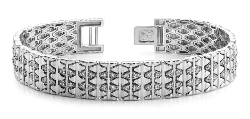 Two Tone Patterned Men's Bracelet