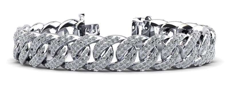 Two Rows Women Link Diamond Bracelet