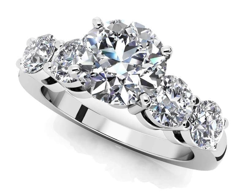 Five Across Engagement Ring