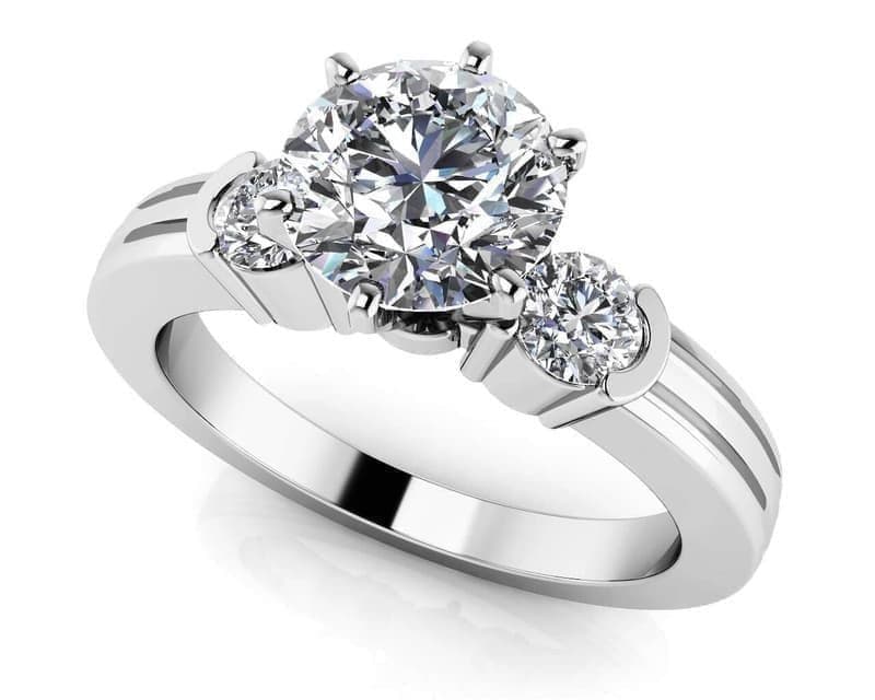 Royally Ridged Diamond Engagement Ring